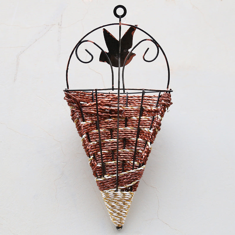 Artificial Rattan Flower Basket Decoration