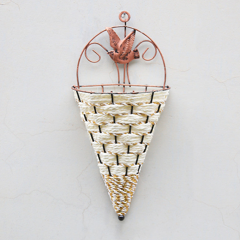 Artificial Rattan Flower Basket Decoration