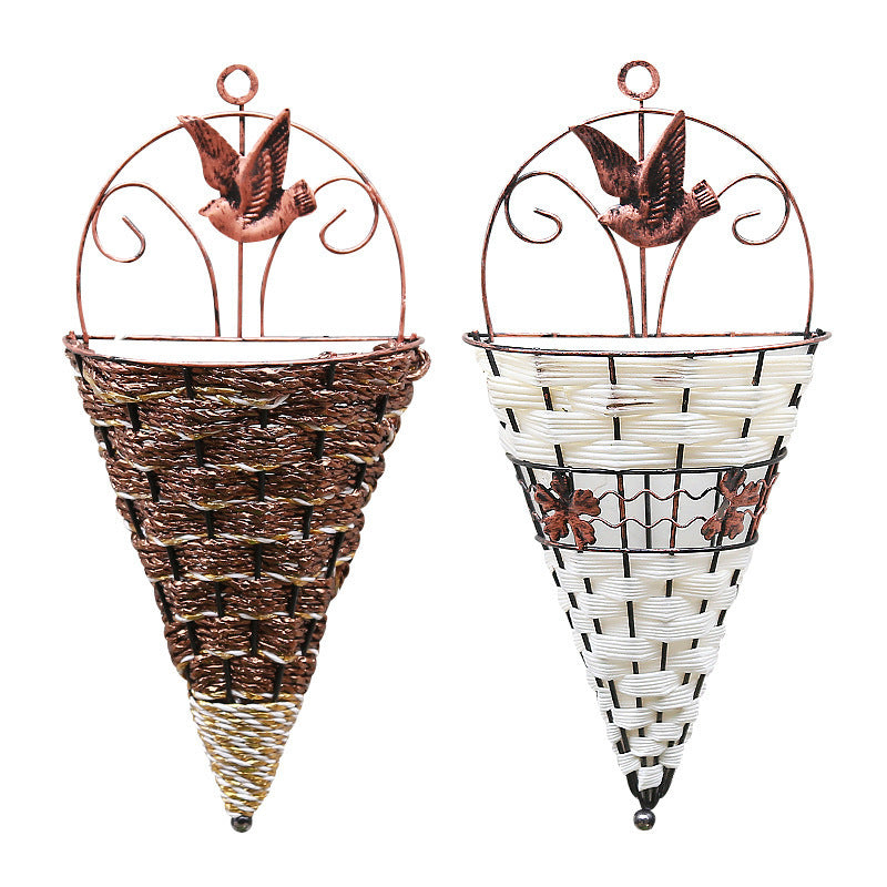 Artificial Rattan Flower Basket Decoration