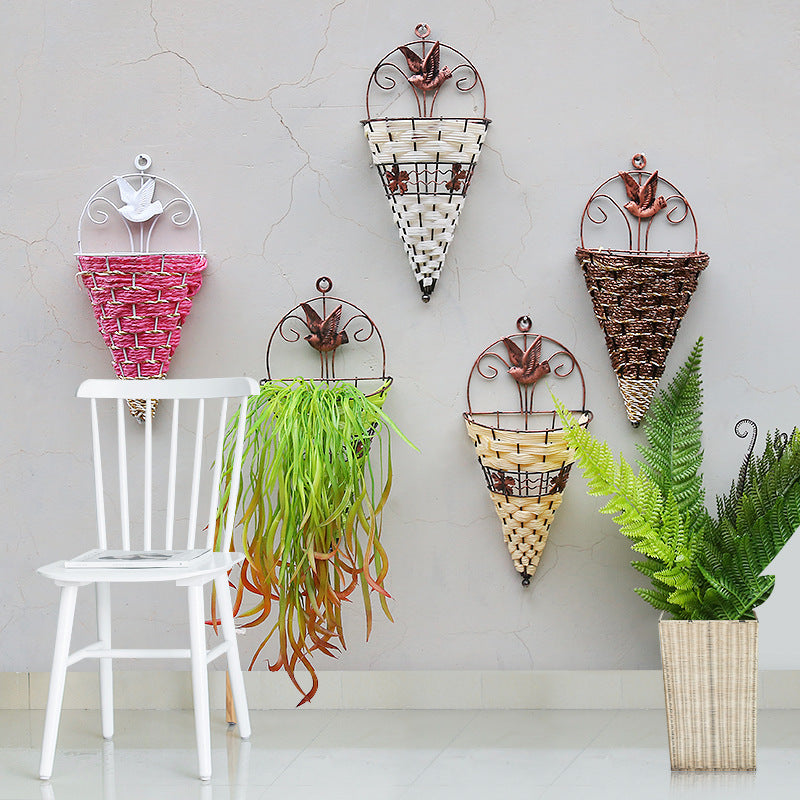 Artificial Rattan Flower Basket Decoration