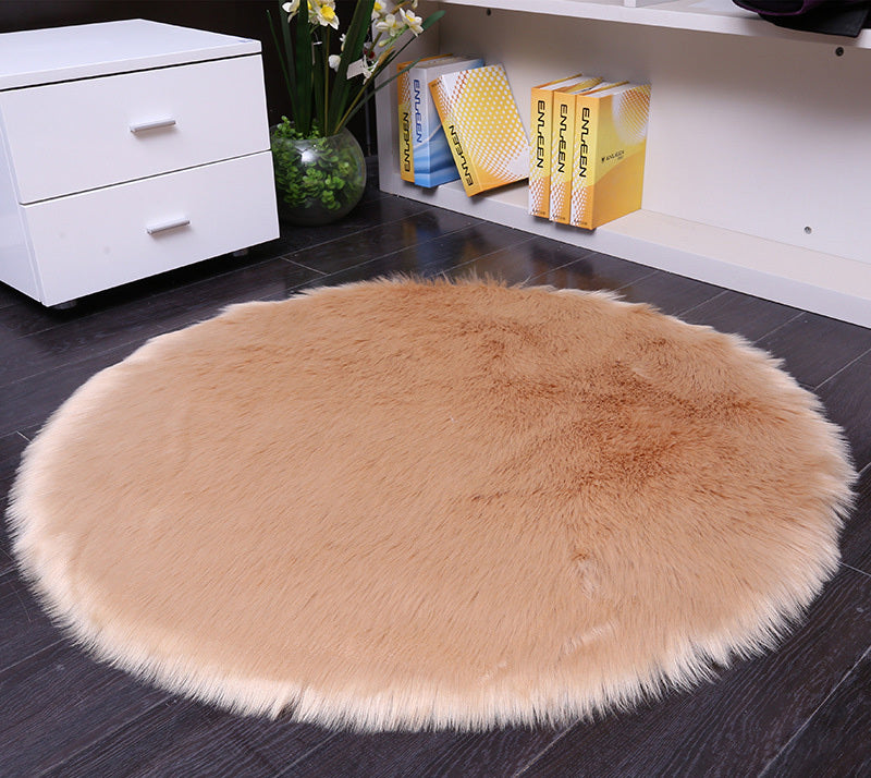 Round Soft Faux Sheepskin Fur Rugs