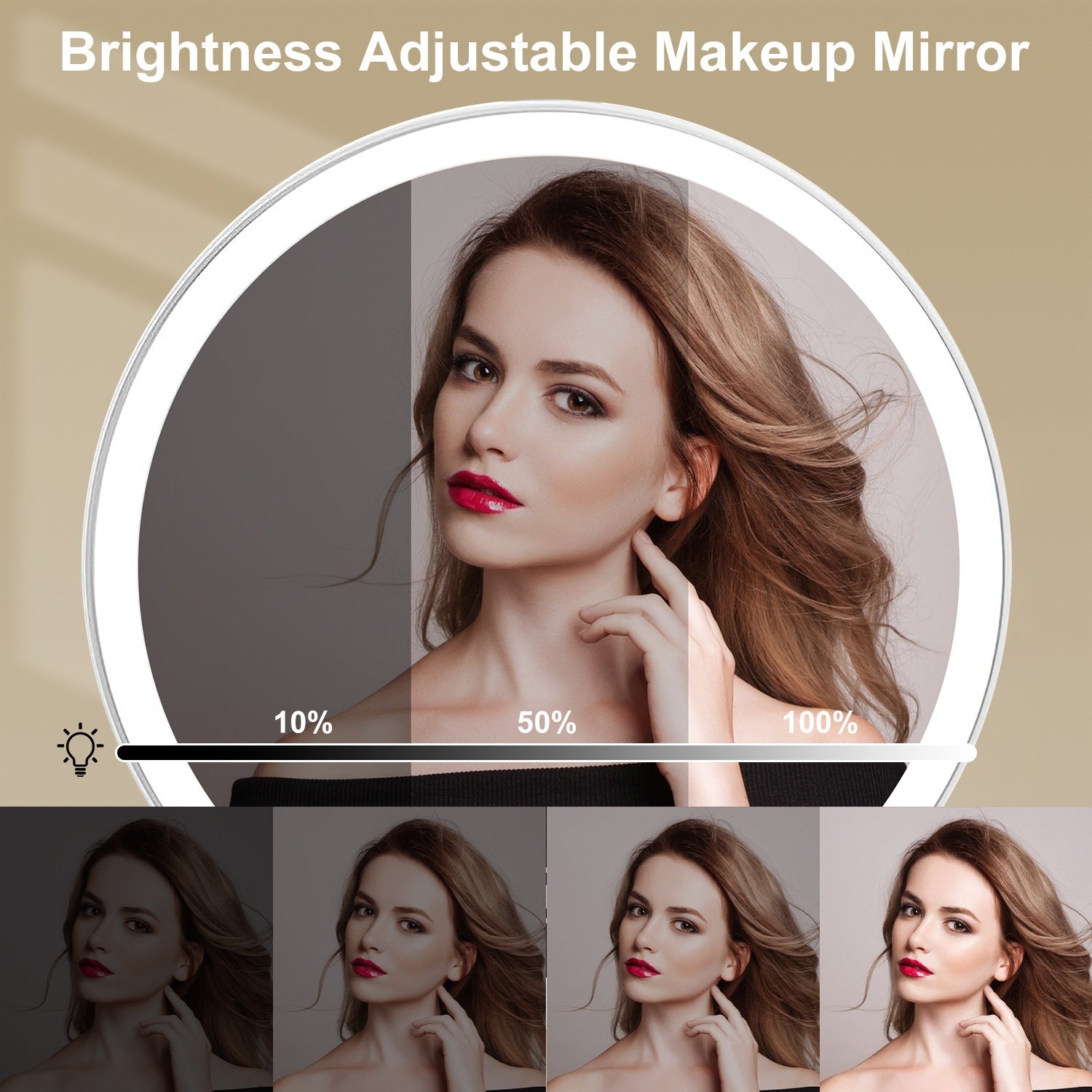 1Pc 7.48In 5X Magnifying Lighted Makeup Mirror