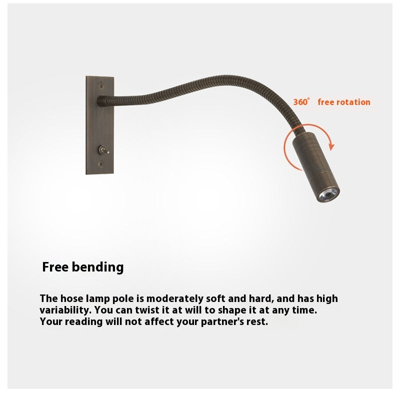Embedded Bedroom Bedside Hose Wall Lamp