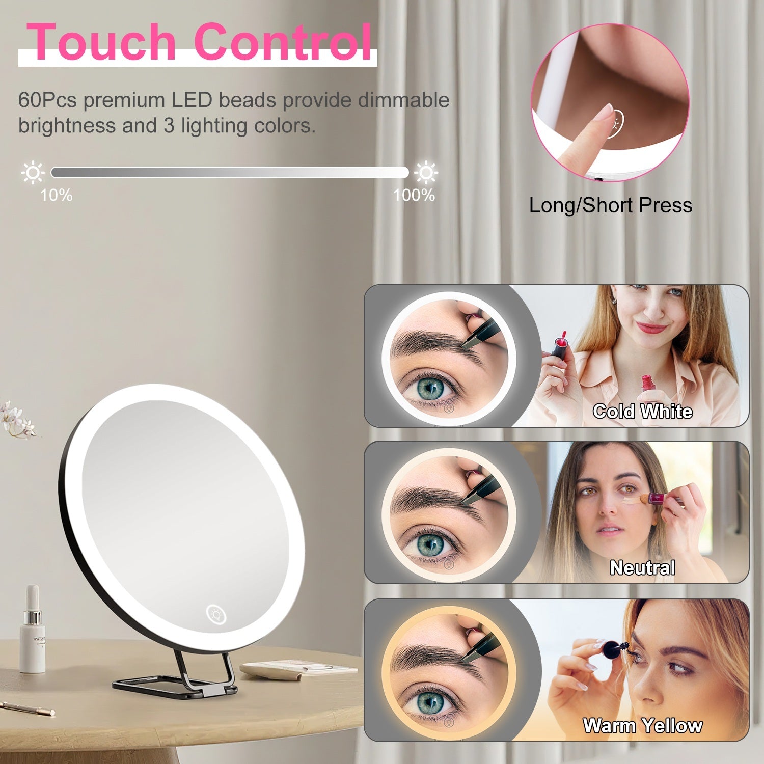 1Pc 30X Travel Magnifying Makeup Mirror