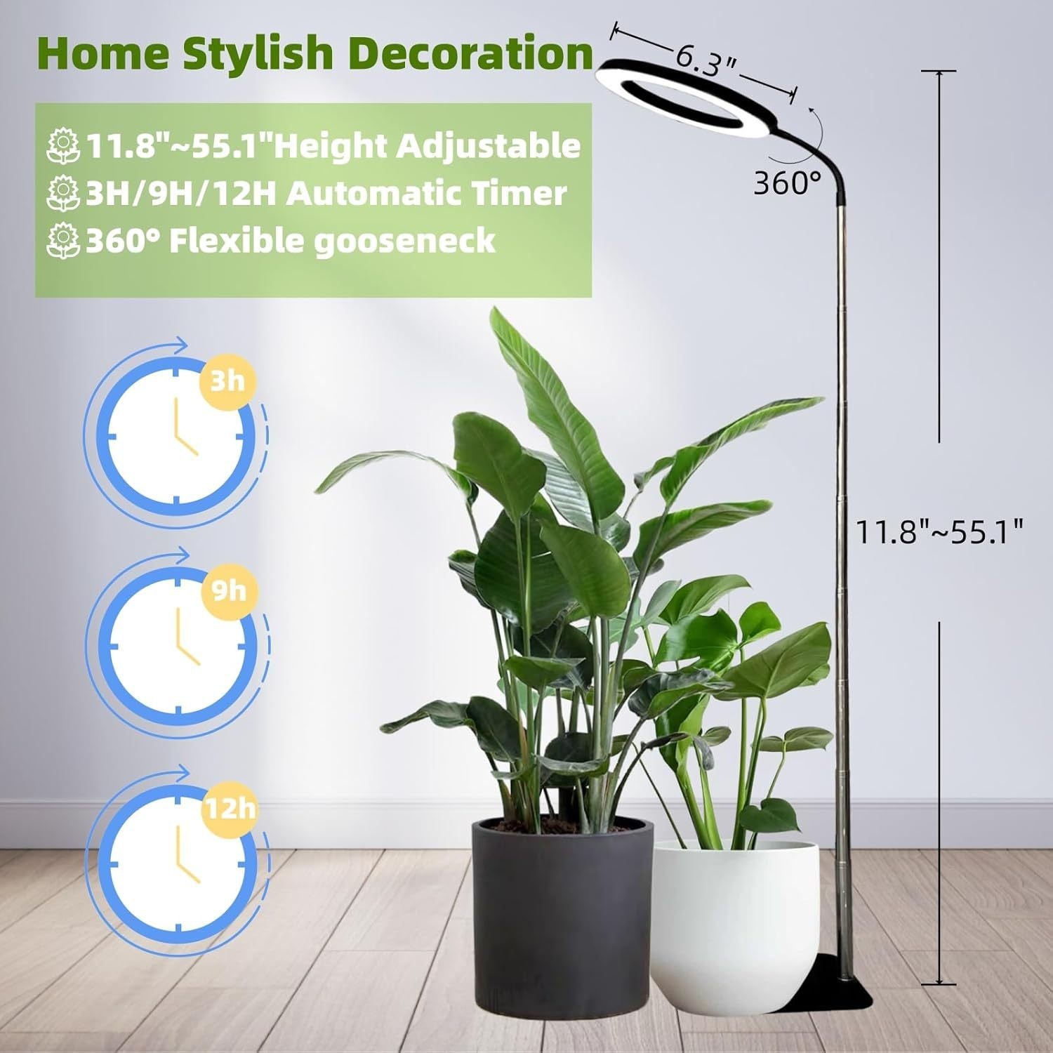 Indoor Plant Floor Growing Lamp Full Spectrum Plant Lamp