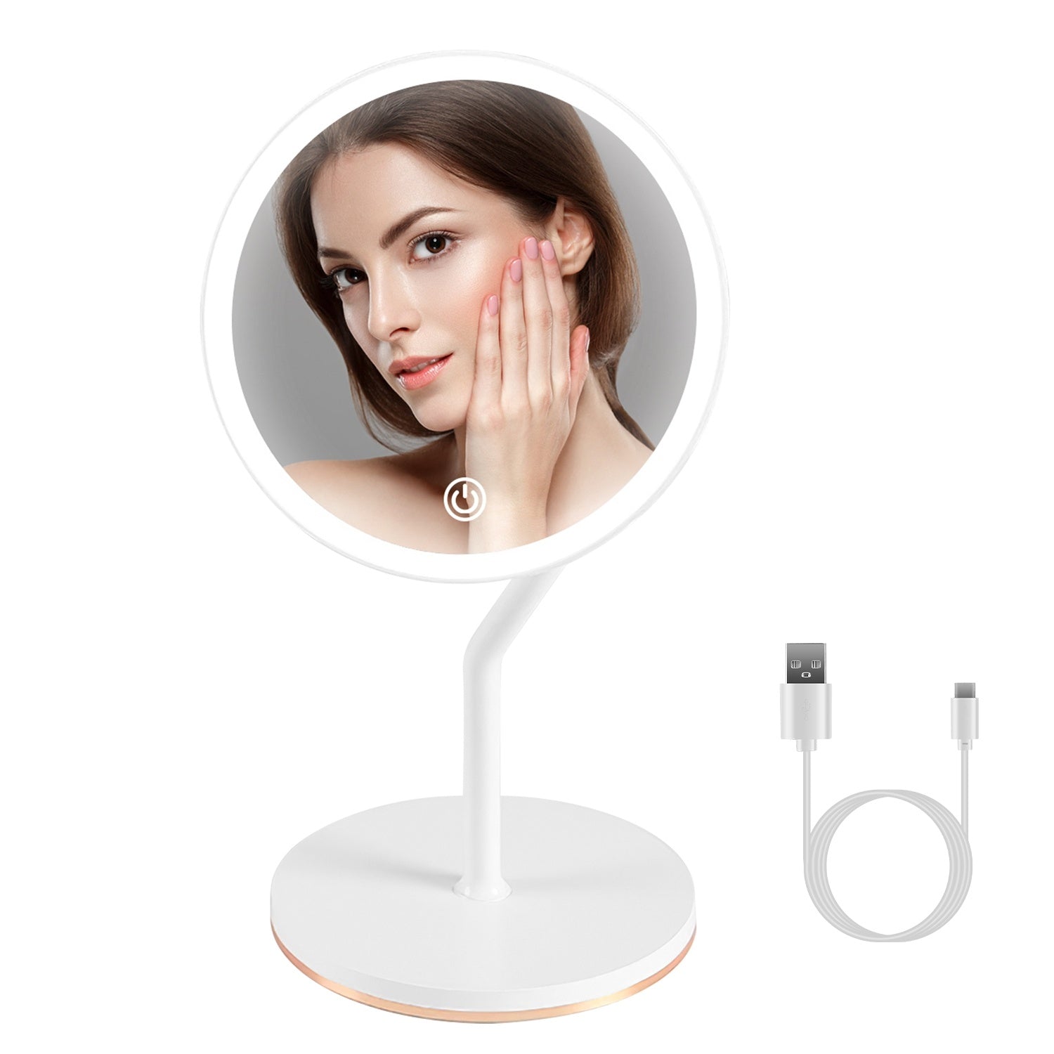 1Pc 7.48In 5X Magnifying Lighted Makeup Mirror