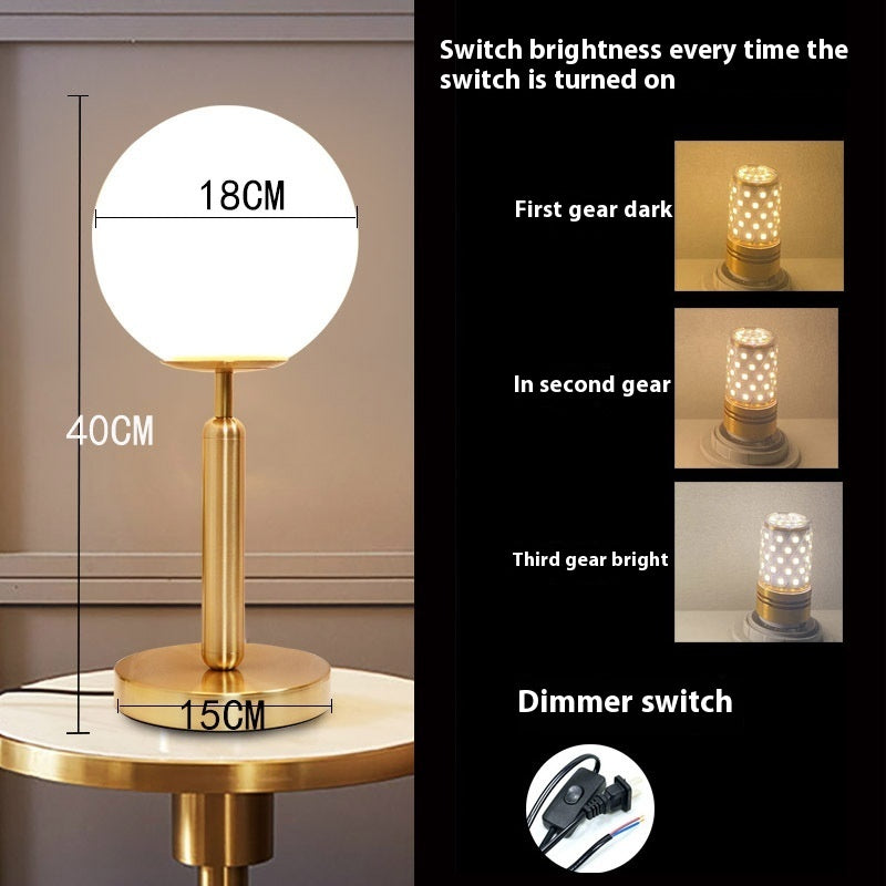 Minimally Designed Glass Touch Bedside Lamp