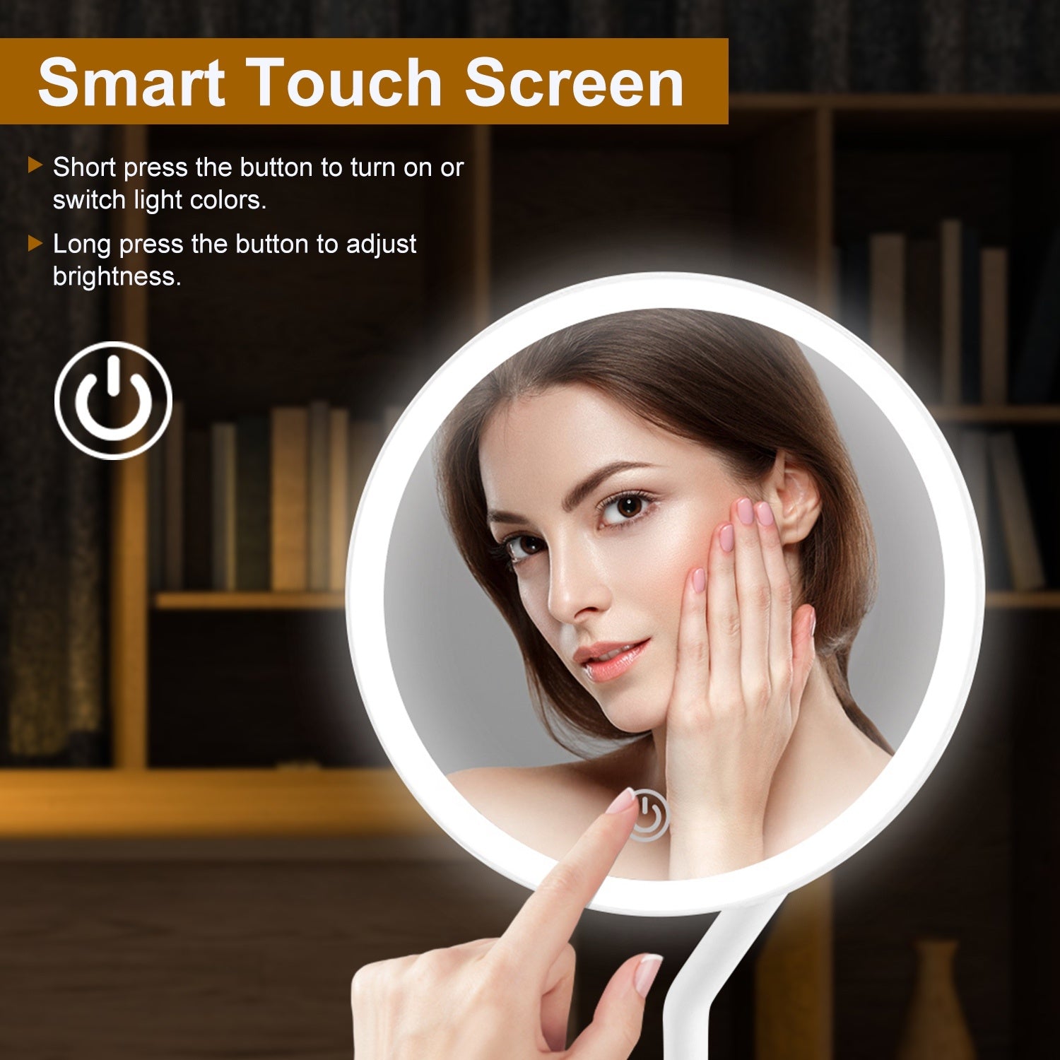 1Pc 7.48In 5X Magnifying Lighted Makeup Mirror