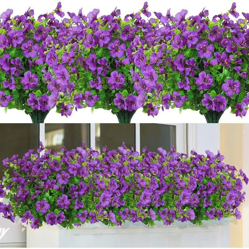 Artificial Flowers Eucalyptus Violet Home Porch