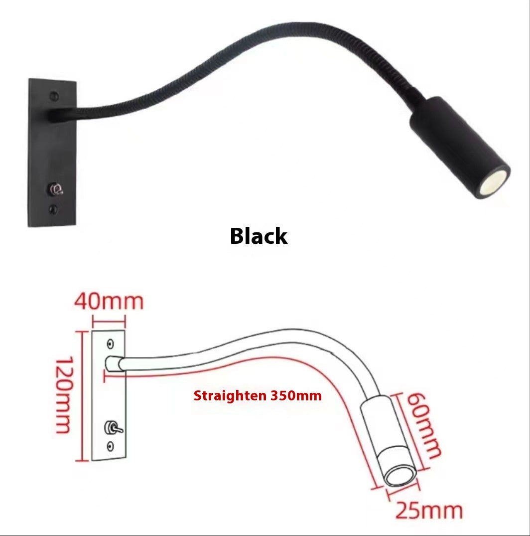 Embedded Bedroom Bedside Hose Wall Lamp